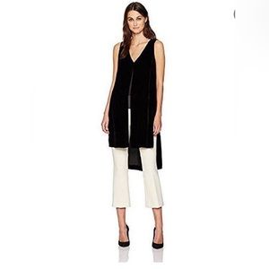 BCBG MaxAzria Svetlana V Neck,High Low Tunic Top Cropped Overlay